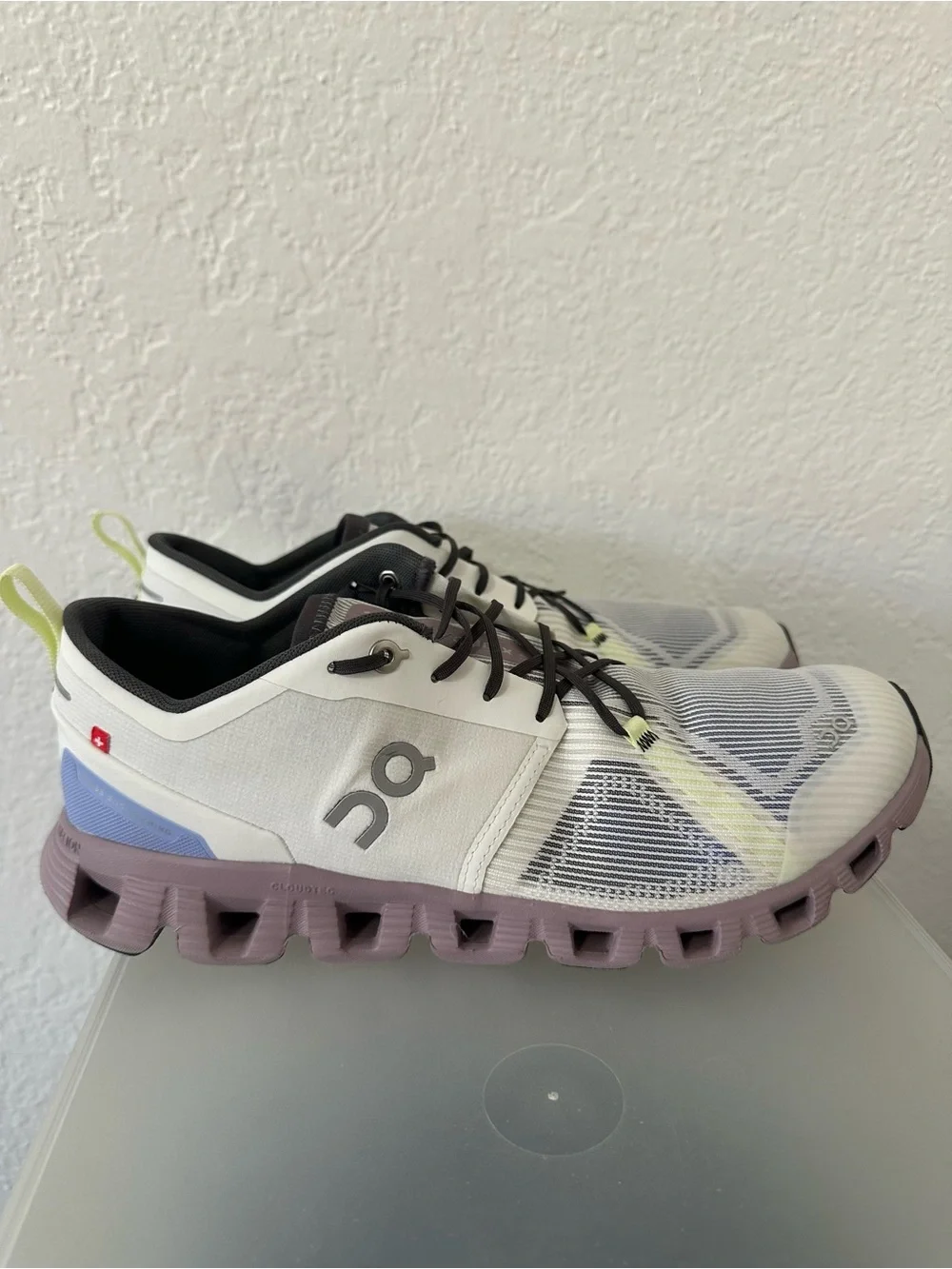 On Running Cloud X3 Shift- White, Lavender & Neon Yellow Accents
